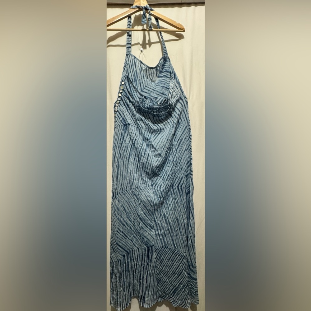 Blue Halter Maxi Dress - Picture 2 of 7